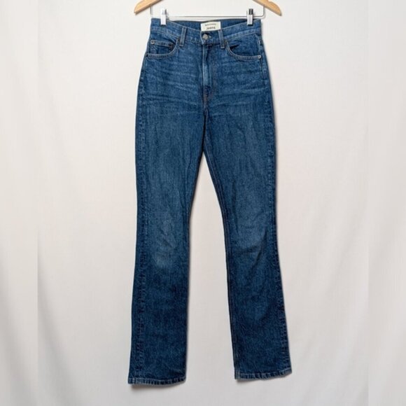 REFORMATION Cindy Bootleg / Peyton Flare Wide Leg Jeans La Jolla Blue 24 - Picture 6 of 11